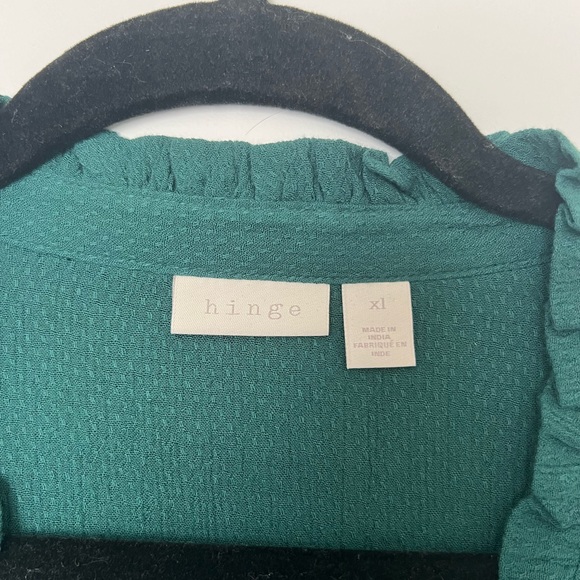 Green Long Sleeve Hinge Flowy Shirt XL - Picture 5 of 5